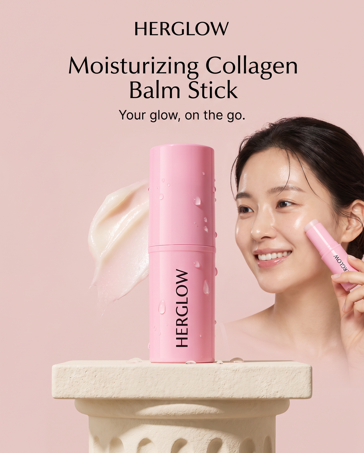 HerGlow Moisturizing Collagen Balm Stick premium product view
